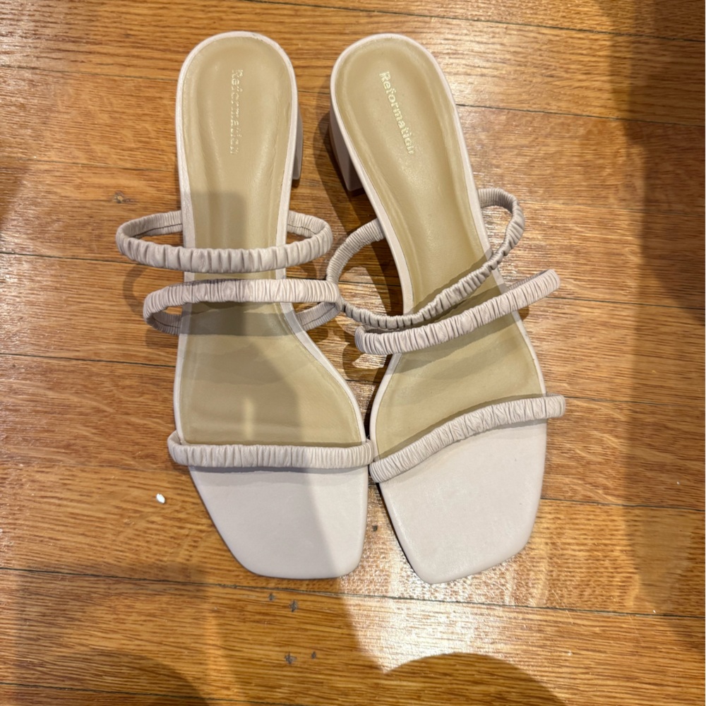 Reformation Blush Strappy Heeled Sandals